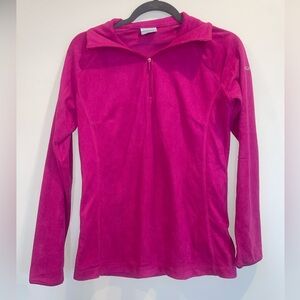 Columbia Magenta Fleece Quarter-Zip Jacket